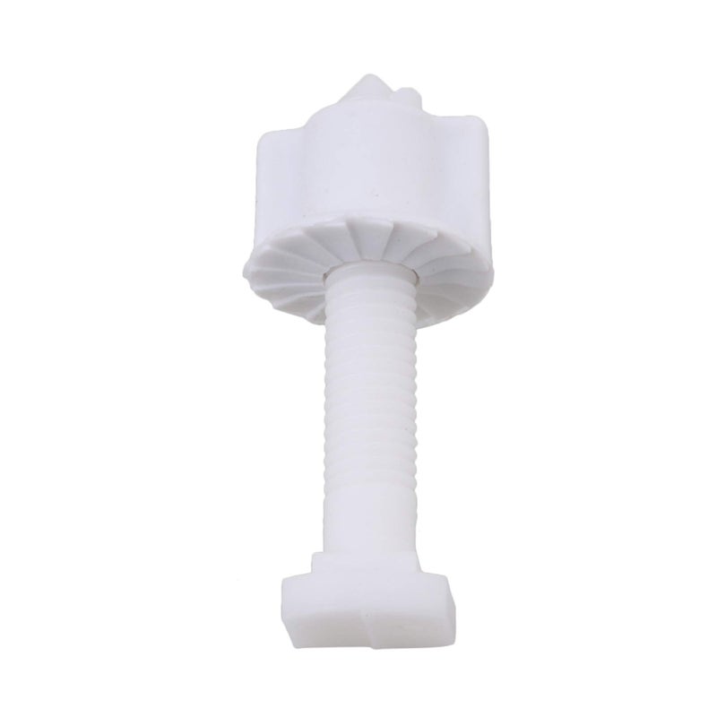 RDEXP White Plastic Rectangular Toilet Seat Cover Hinge Blind Hole Nut Screws 3.9x2.4x6.4 Spiral Tip Dia 0.9cm Pack of 10 - Image 5